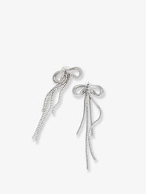 self-portrait Women's Double Crystal Bow Earrings Silver