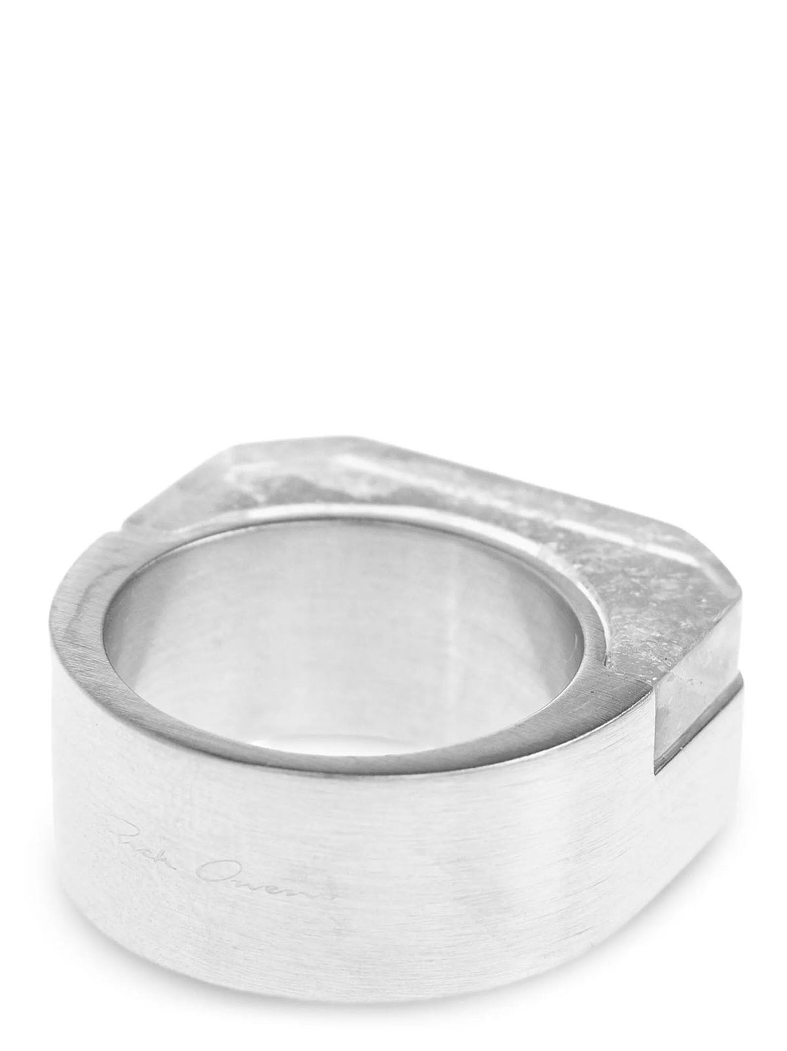 Rick Owens Double Crystal Hollywood Ring Silver