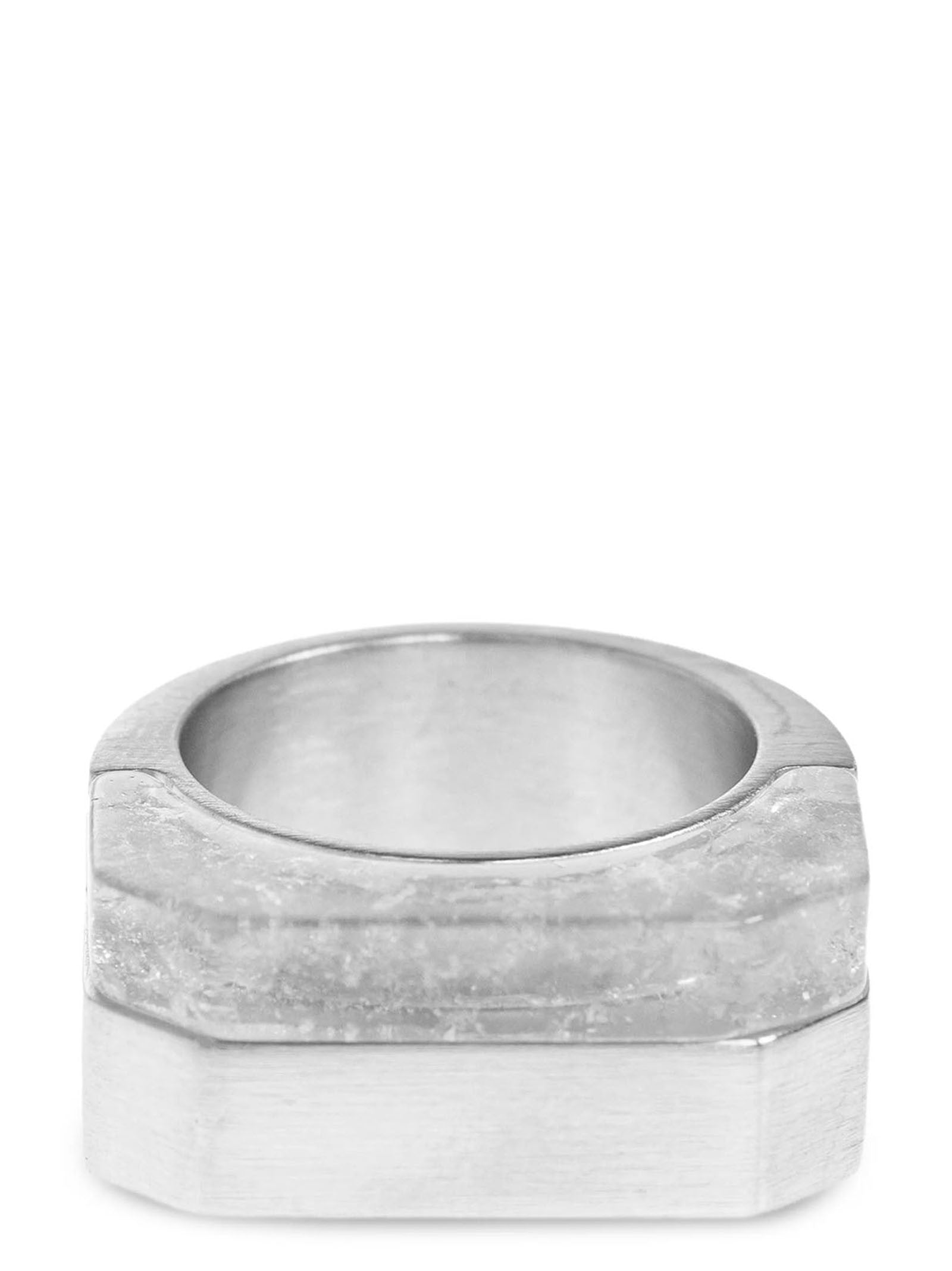 Rick Owens Double Crystal Hollywood Ring Silver