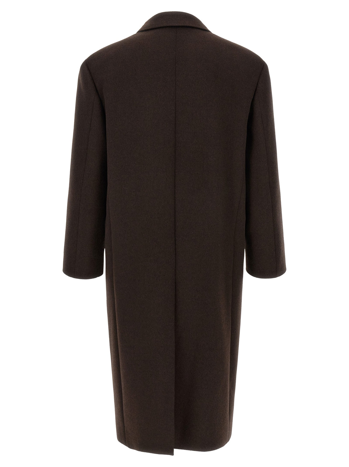 Saint Laurent Double Face Combed Wool Coat Brown