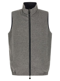 Kiton Double Face Nylon Vest Blue