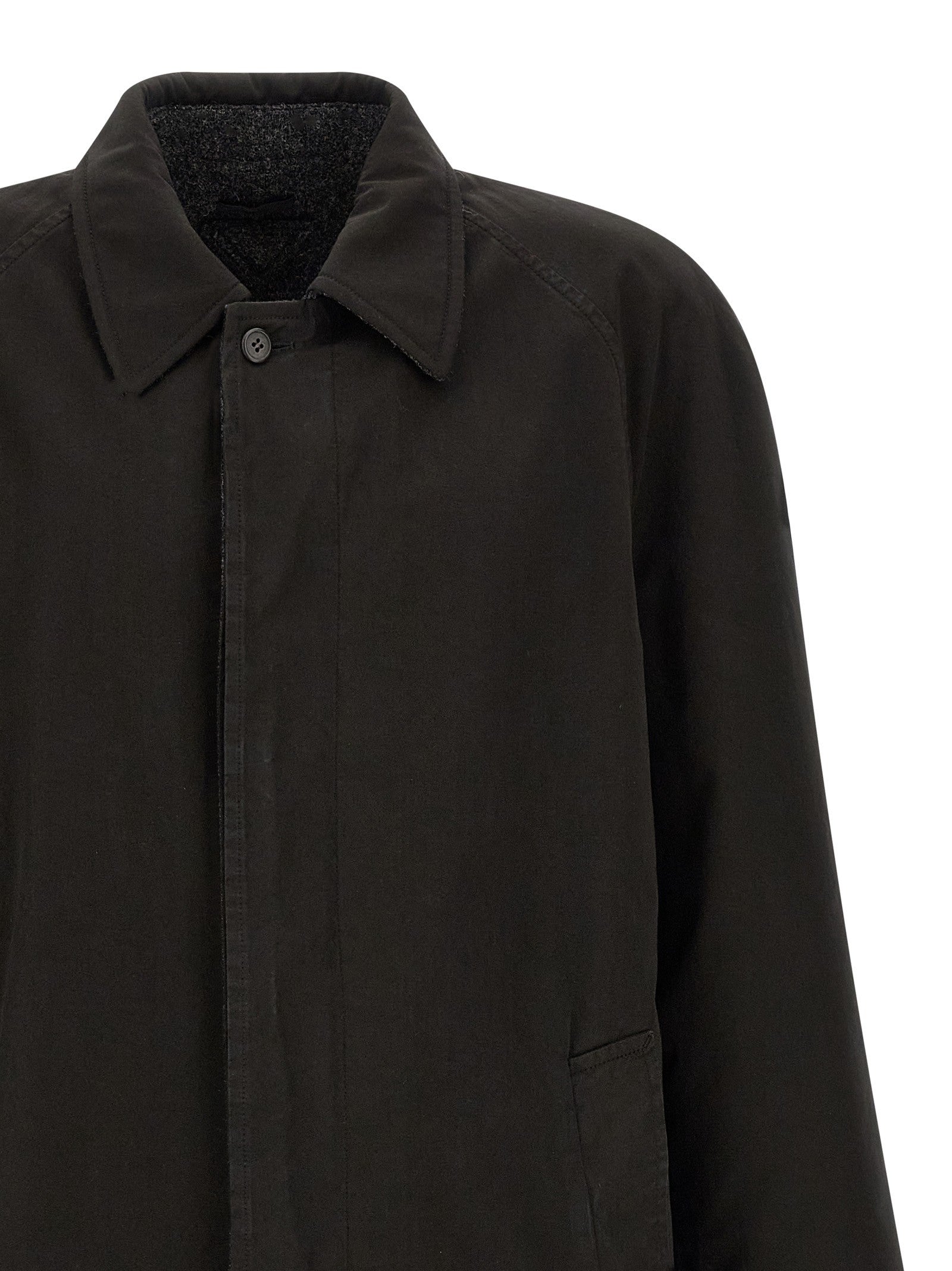 PRADA Double Face Raglan Coat Black