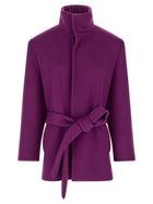 Saint Laurent Double Face Wool Coat Purple