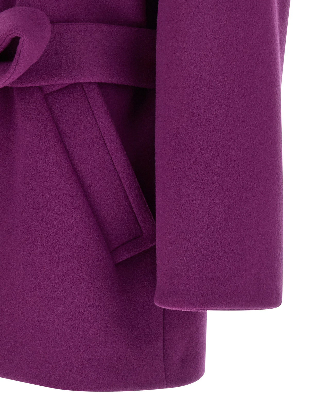 Saint Laurent Double Face Wool Coat Purple