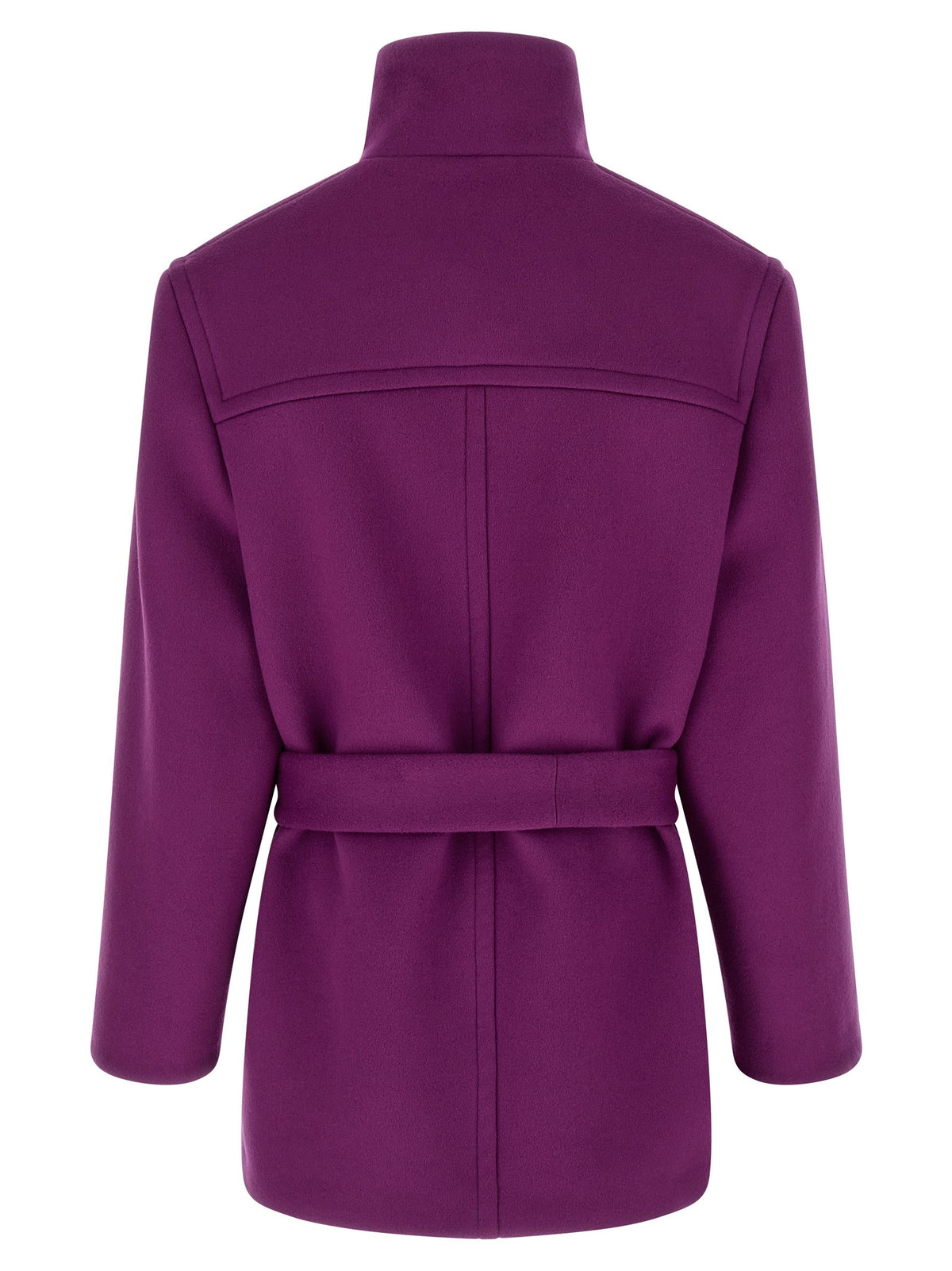 Saint Laurent Double Face Wool Coat Purple
