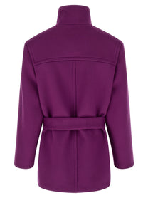 Saint Laurent Double Face Wool Coat Purple