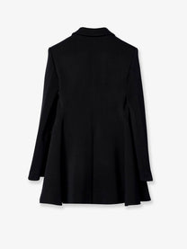 Celine Women's Double Faced Wool Tailored Coat Black