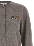 Maison Kitsuné Double Fox Head Cardigan Grey