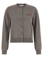 Maison Kitsuné Double Fox Head Cardigan Grey