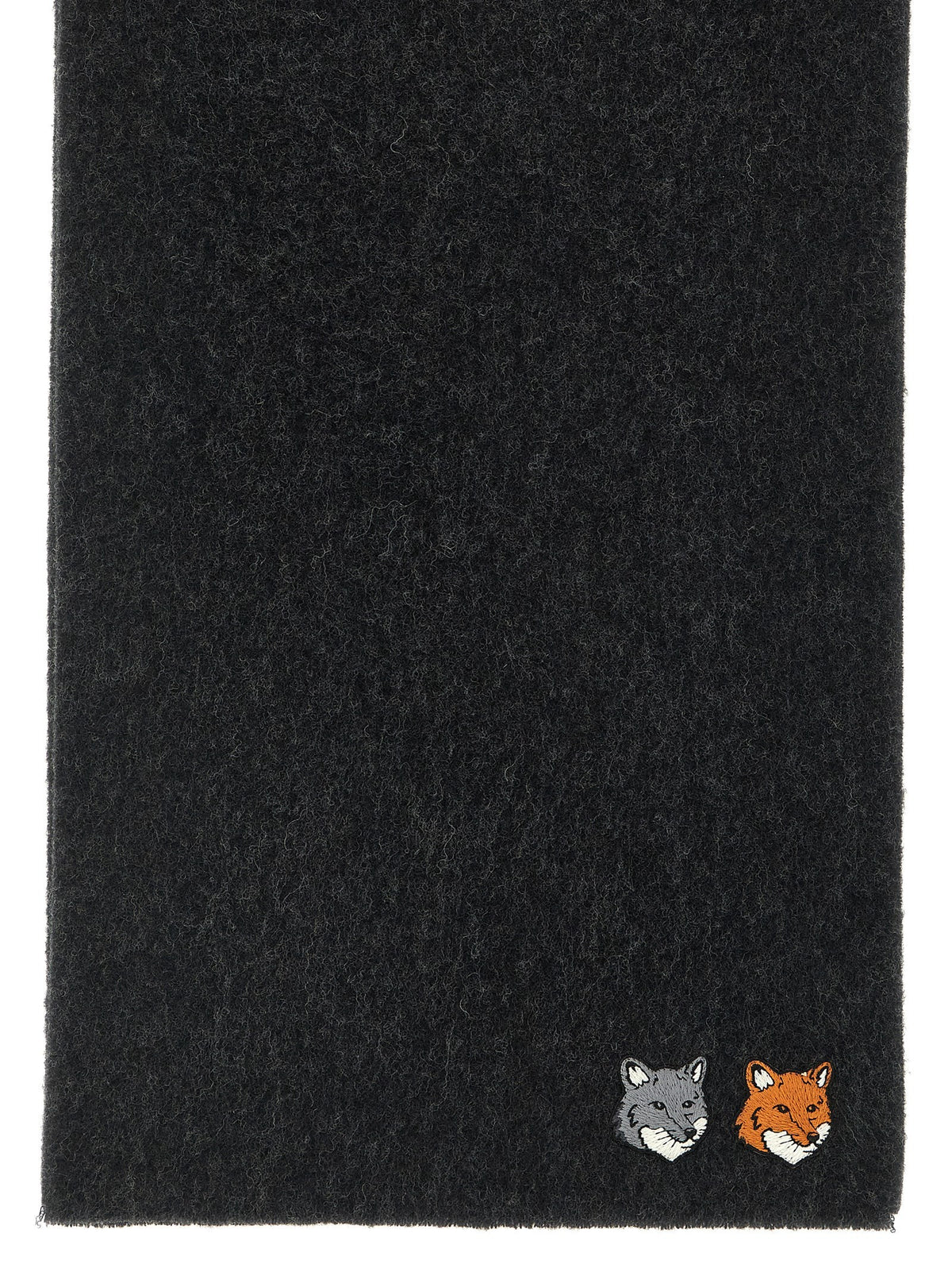 Maison Kitsuné Double Fox Head Scarf Grey