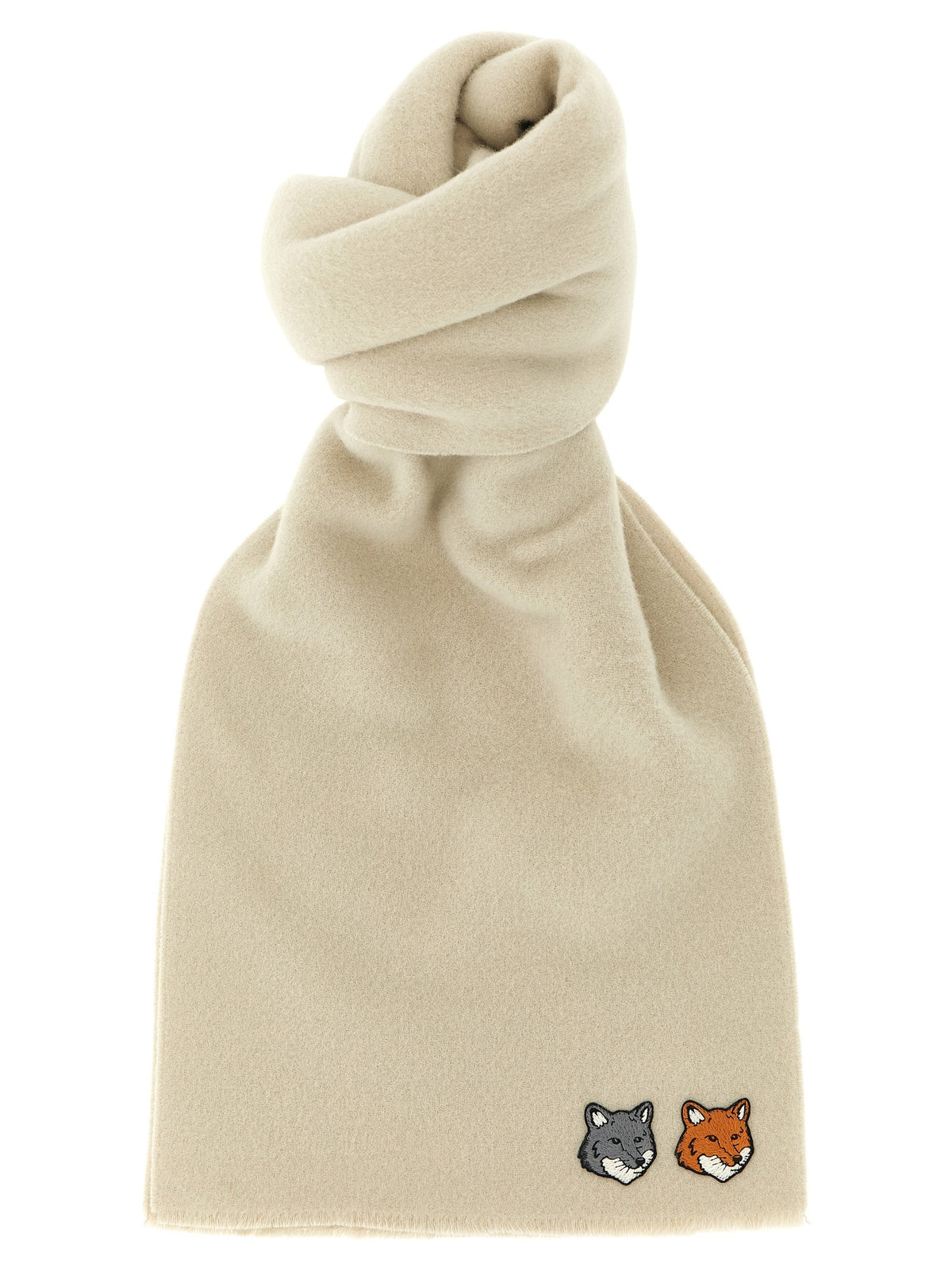 Maison Kitsuné Double Fox Head Scarf White