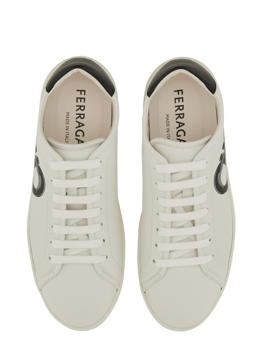 Ferragamo Men's Double Gancini Sneaker White