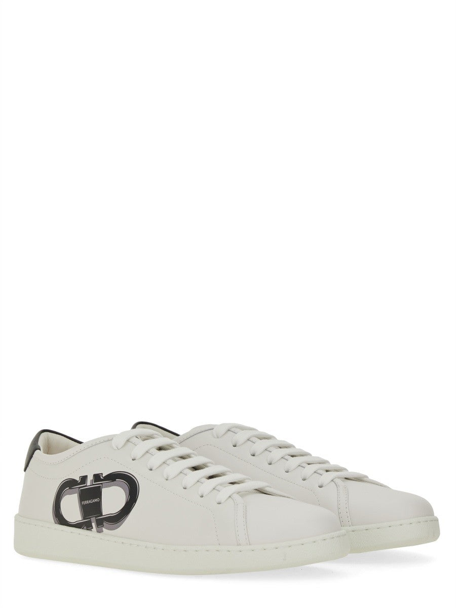 Ferragamo Men's Double Gancini Sneaker White