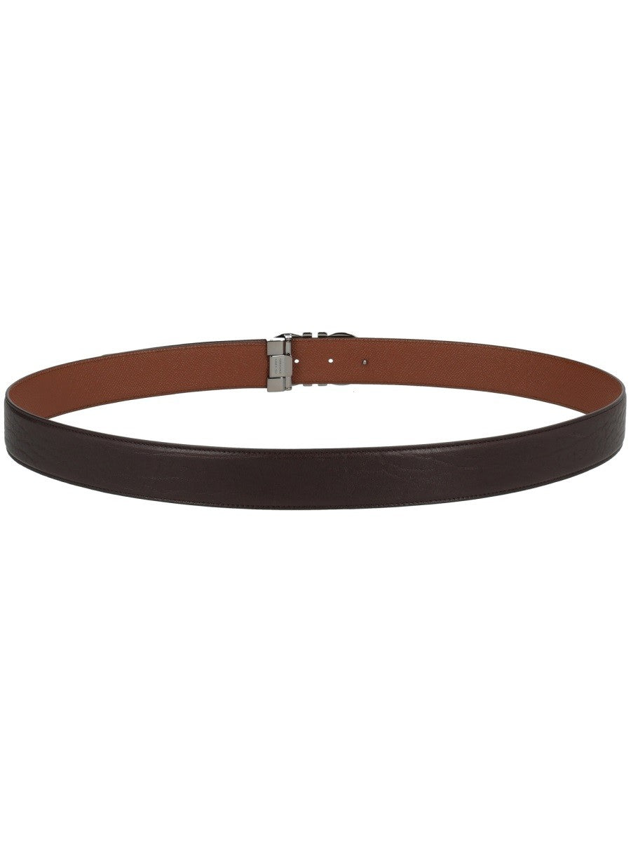 Ferragamo Men's Double Hooks Belt Brown