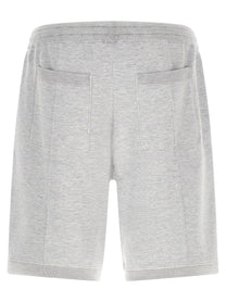Brunello Cucinelli Double Knit Bermuda Shorts Grey