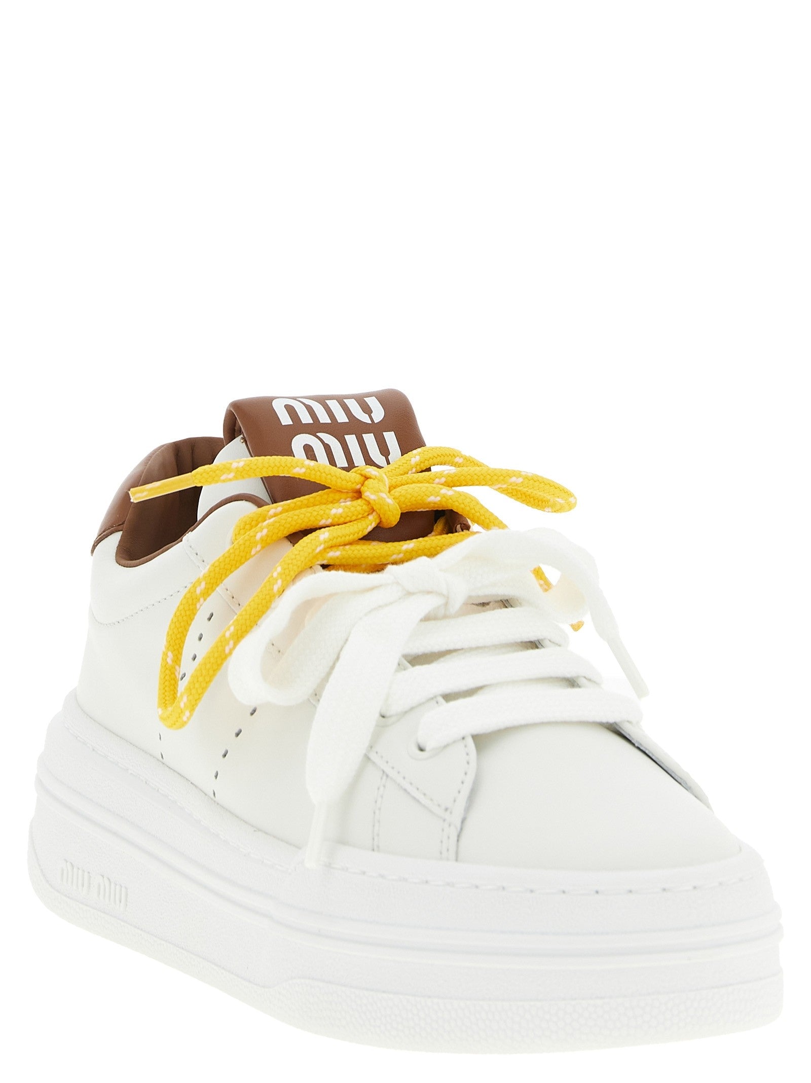 Miu Miu Double Lacing Sneakers Brown