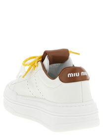 Miu Miu Double Lacing Sneakers Brown