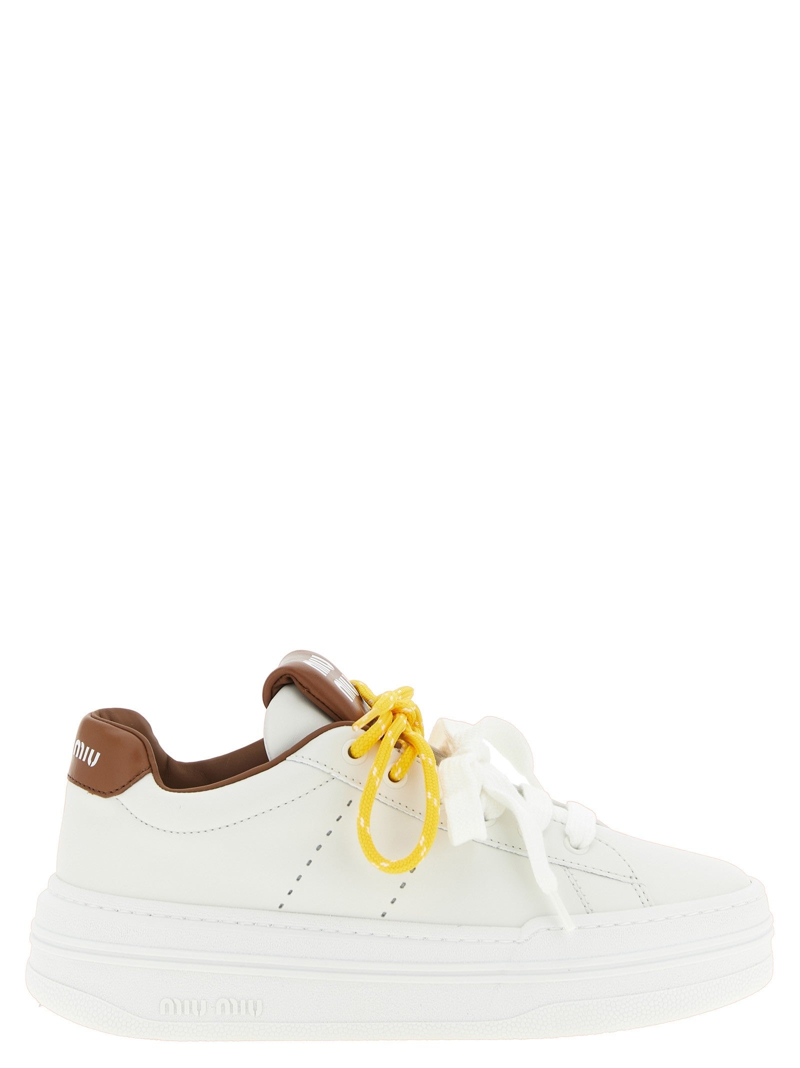 Miu Miu Double Lacing Sneakers Brown