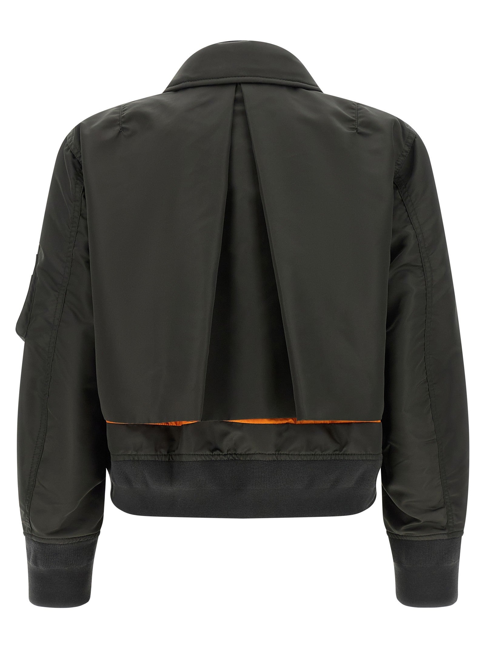 Sacai Women's Cropped Nylon Jacket Green