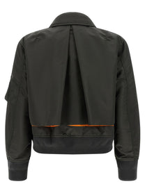Sacai Women's Cropped Nylon Jacket Green