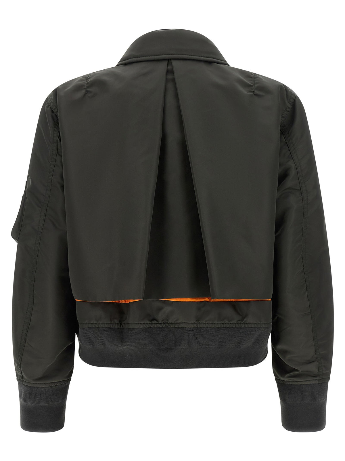 Sacai Women's Cropped Nylon Jacket Green, view 3