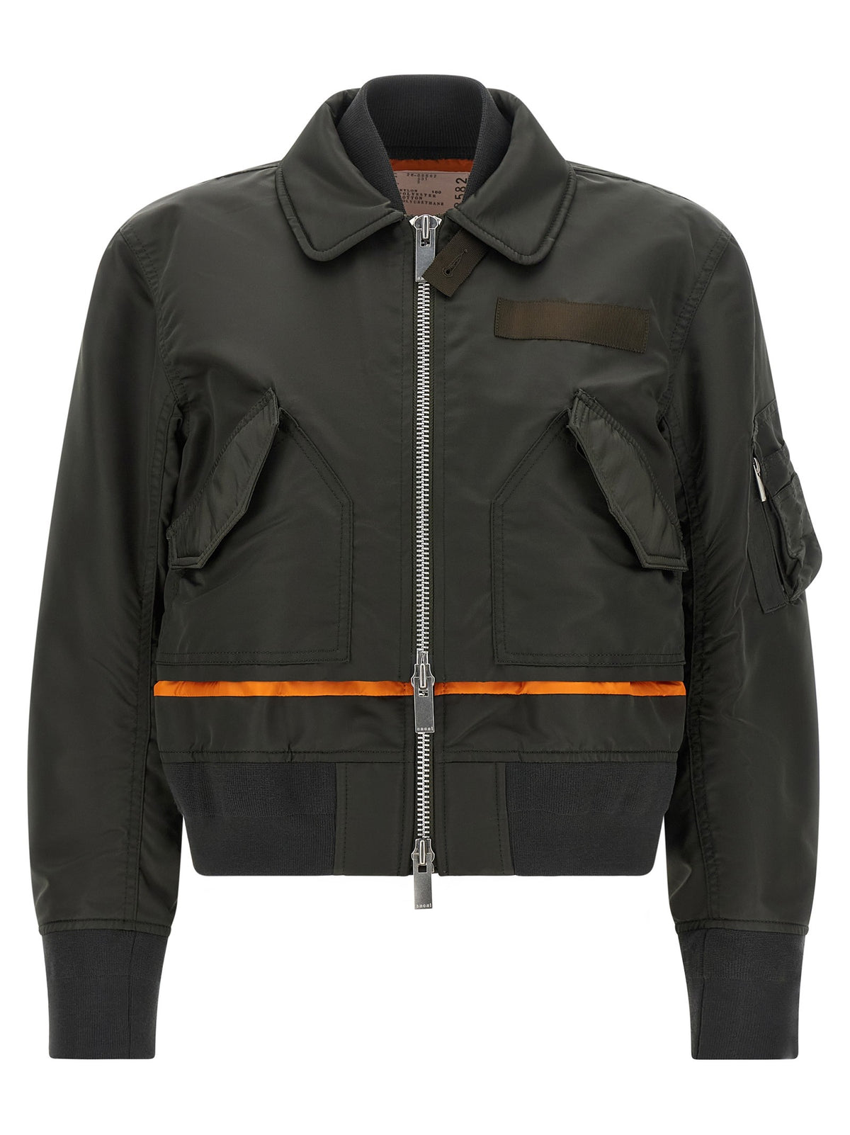 Sacai Women's Cropped Nylon Jacket Green