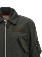Sacai Women's Cropped Nylon Jacket Green, view 4