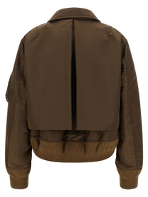 Sacai Double Layer Blouson Brown