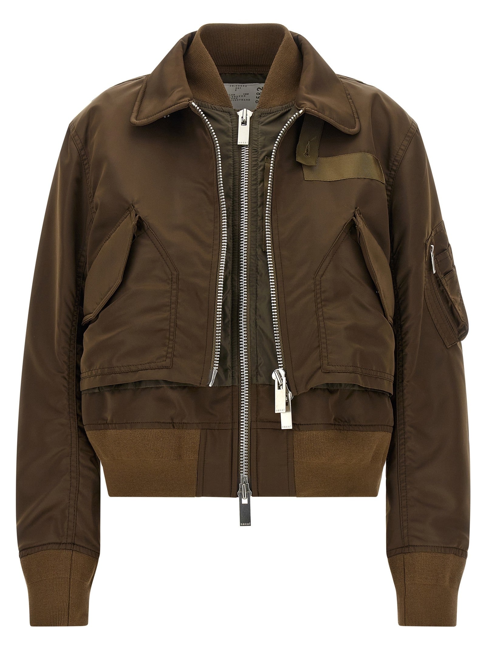 Sacai Double Layer Blouson Brown