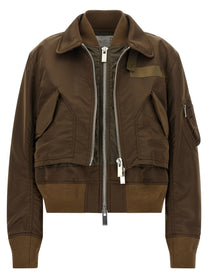 Sacai Double Layer Blouson Brown