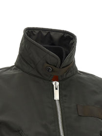 Sacai Women's Cropped Nylon Jacket Green