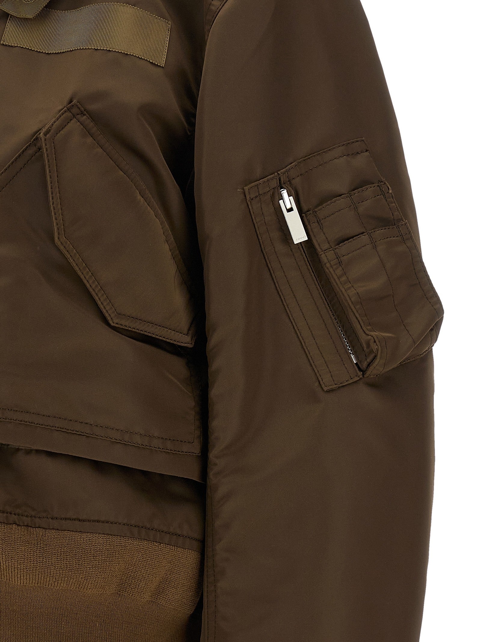 Sacai Double Layer Blouson Brown