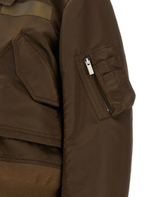 Sacai Double Layer Blouson Brown