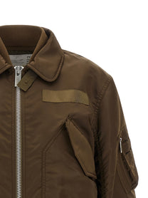 Sacai Double Layer Blouson Brown