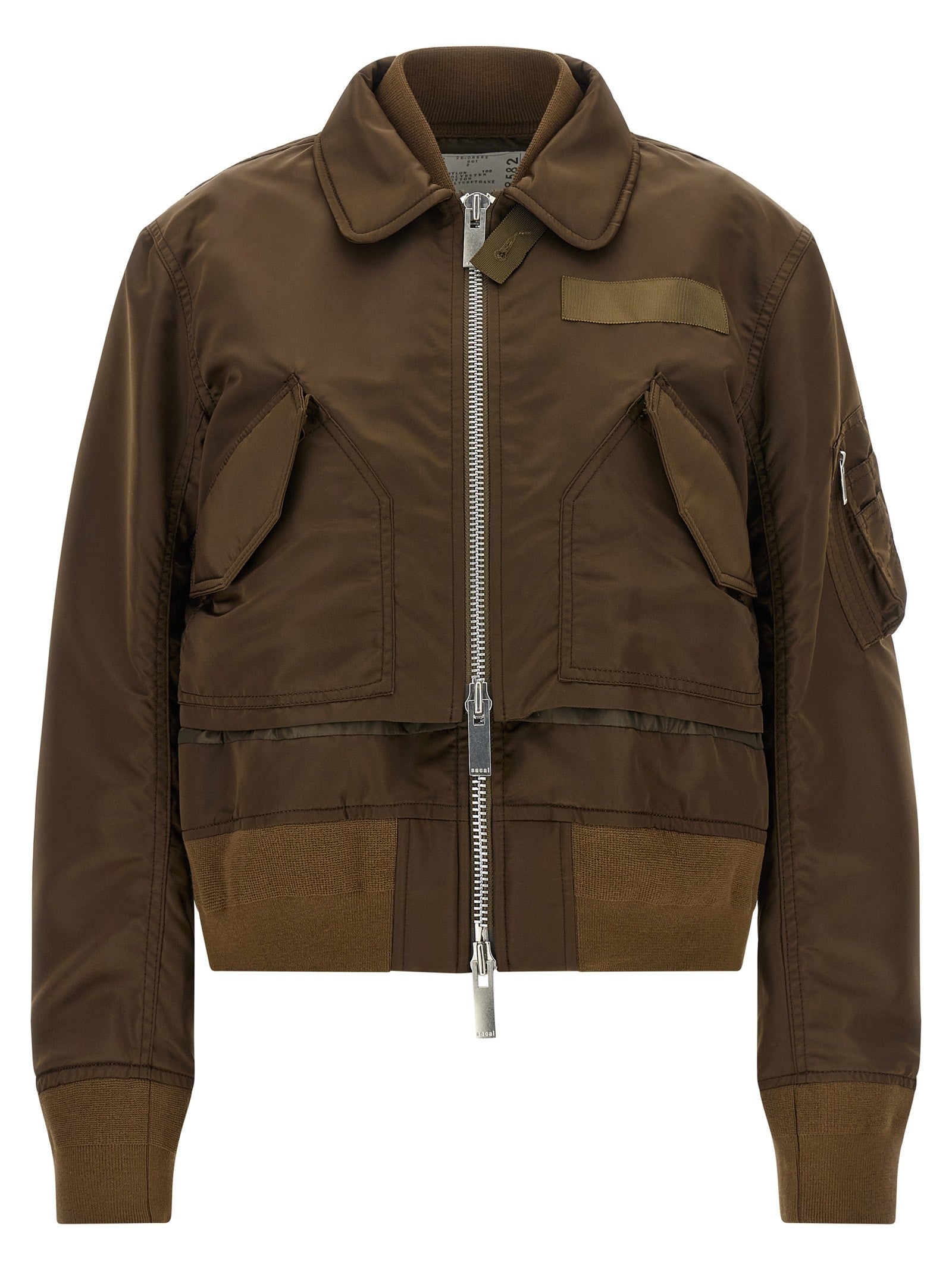 Sacai Double Layer Blouson Brown