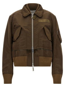 Sacai Double Layer Blouson Brown