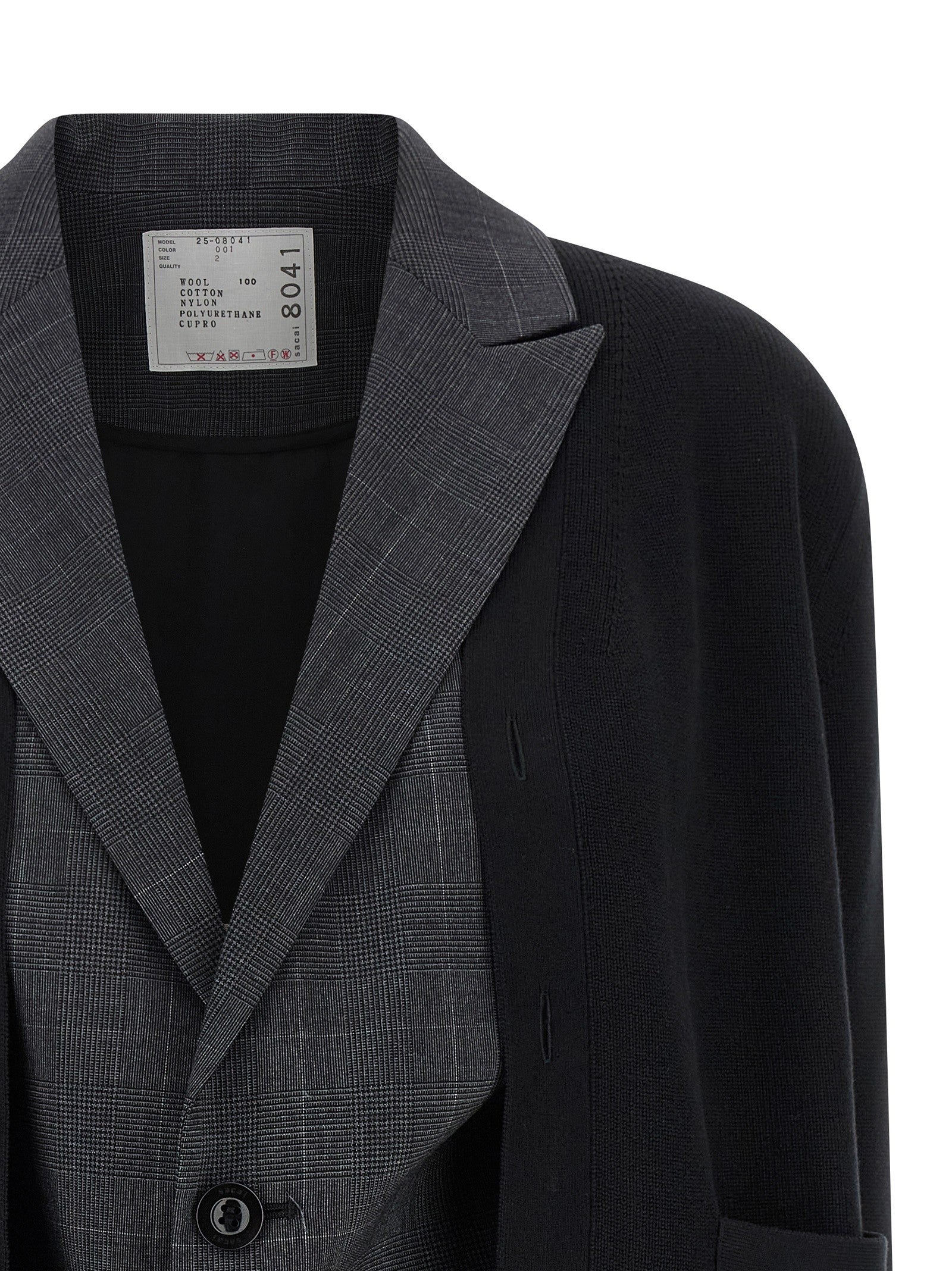 Sacai Double Layer Cardigan Black