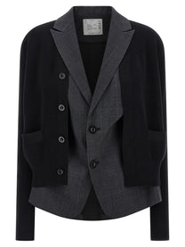 Sacai Double Layer Cardigan Black