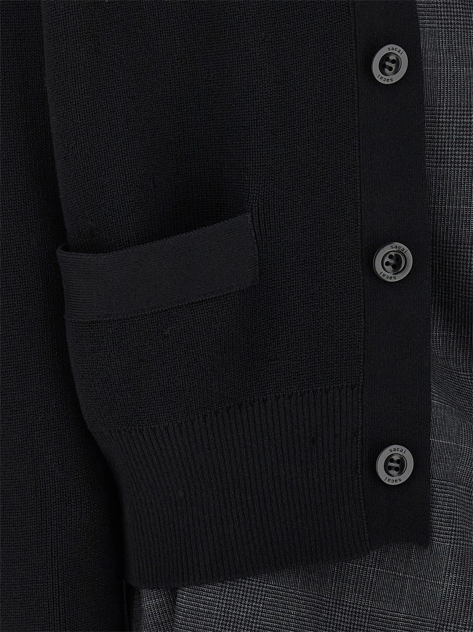 Sacai Double Layer Cardigan Black