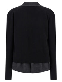 Sacai Double Layer Cardigan Black