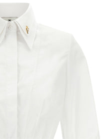 Elisabetta Franchi Double Layer Collar Shirt White, view 3