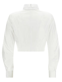 Elisabetta Franchi Double Layer Collar Shirt White, view 2