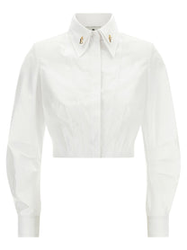 Elisabetta Franchi Double Layer Collar Shirt White