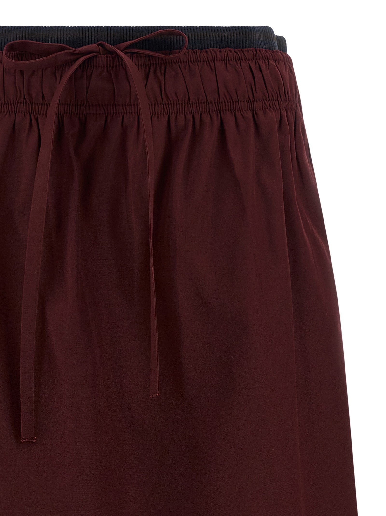 Prada Double Layer Elastic Skirt Red