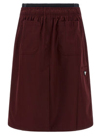 Prada Double Layer Elastic Skirt Red