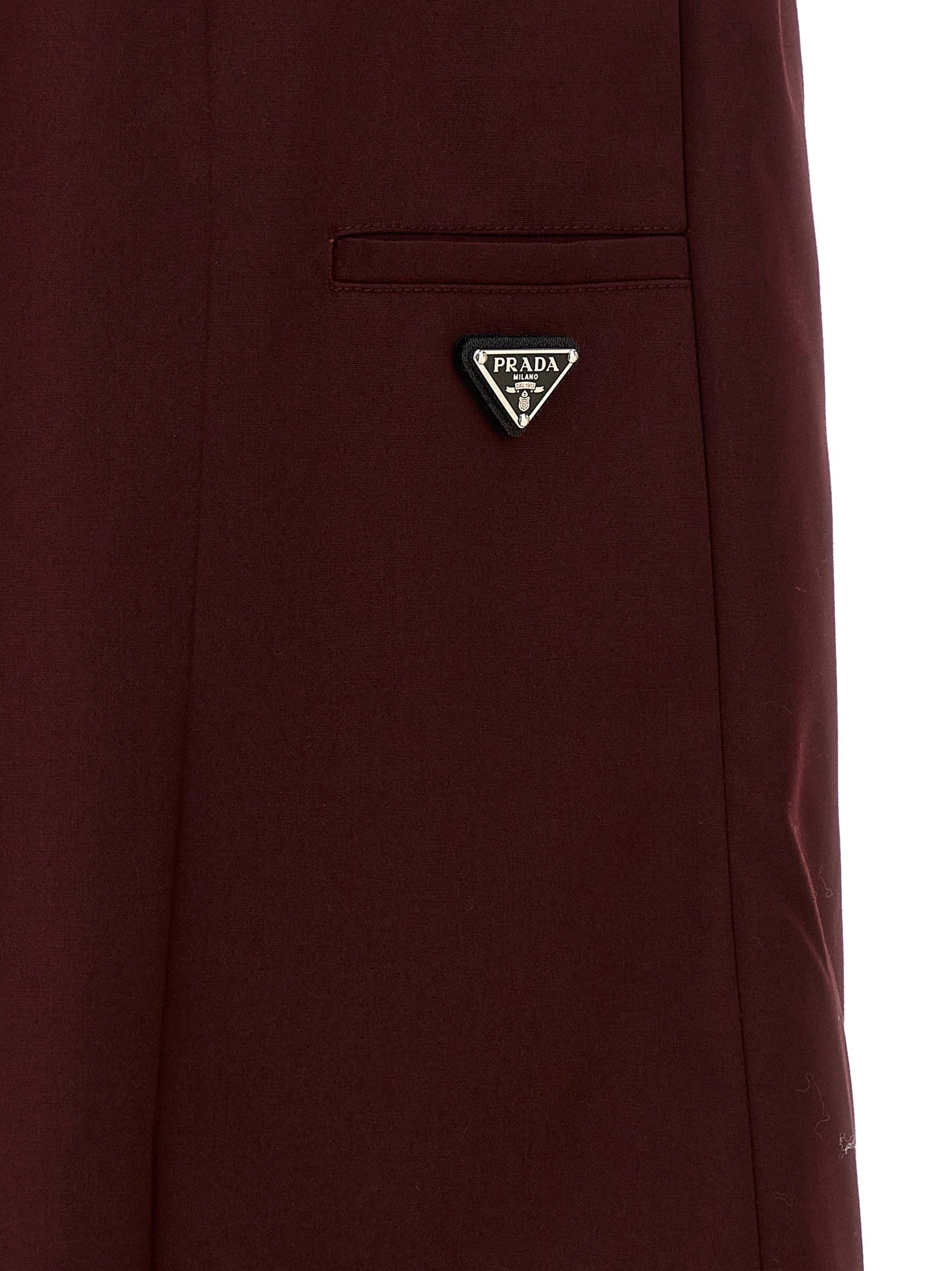 Prada Double Layer Elastic Skirt Red