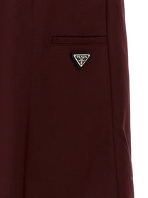Prada Double Layer Elastic Skirt Red