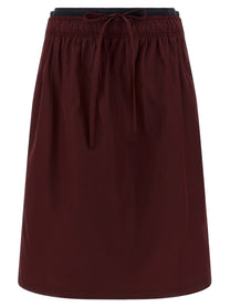 Prada Double Layer Elastic Skirt Red