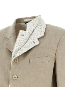 Comme Des Garçons Double Layer Lapel Blazer Beige