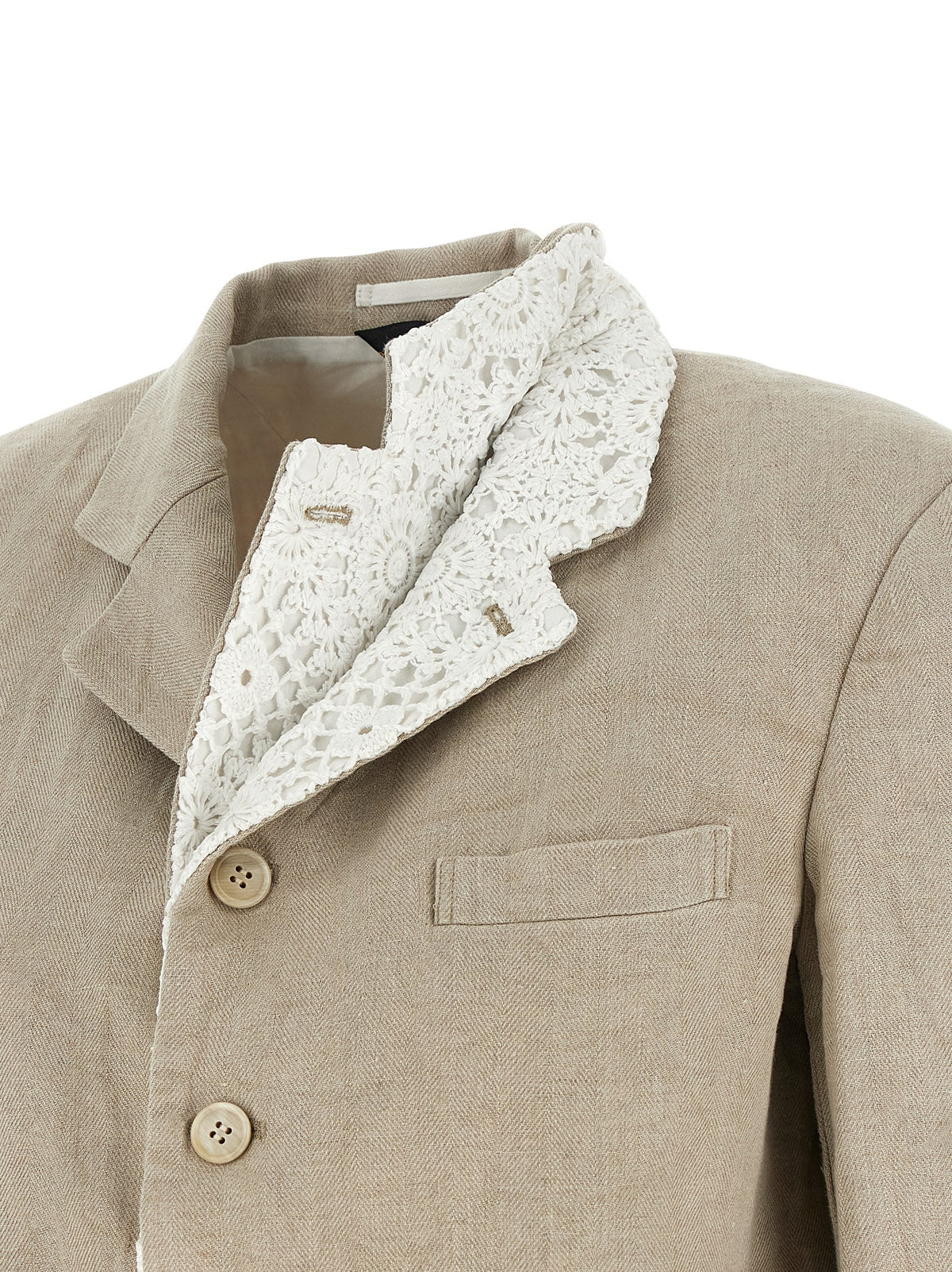 Comme Des Garçons Double Layer Lapel Blazer Beige, view 5